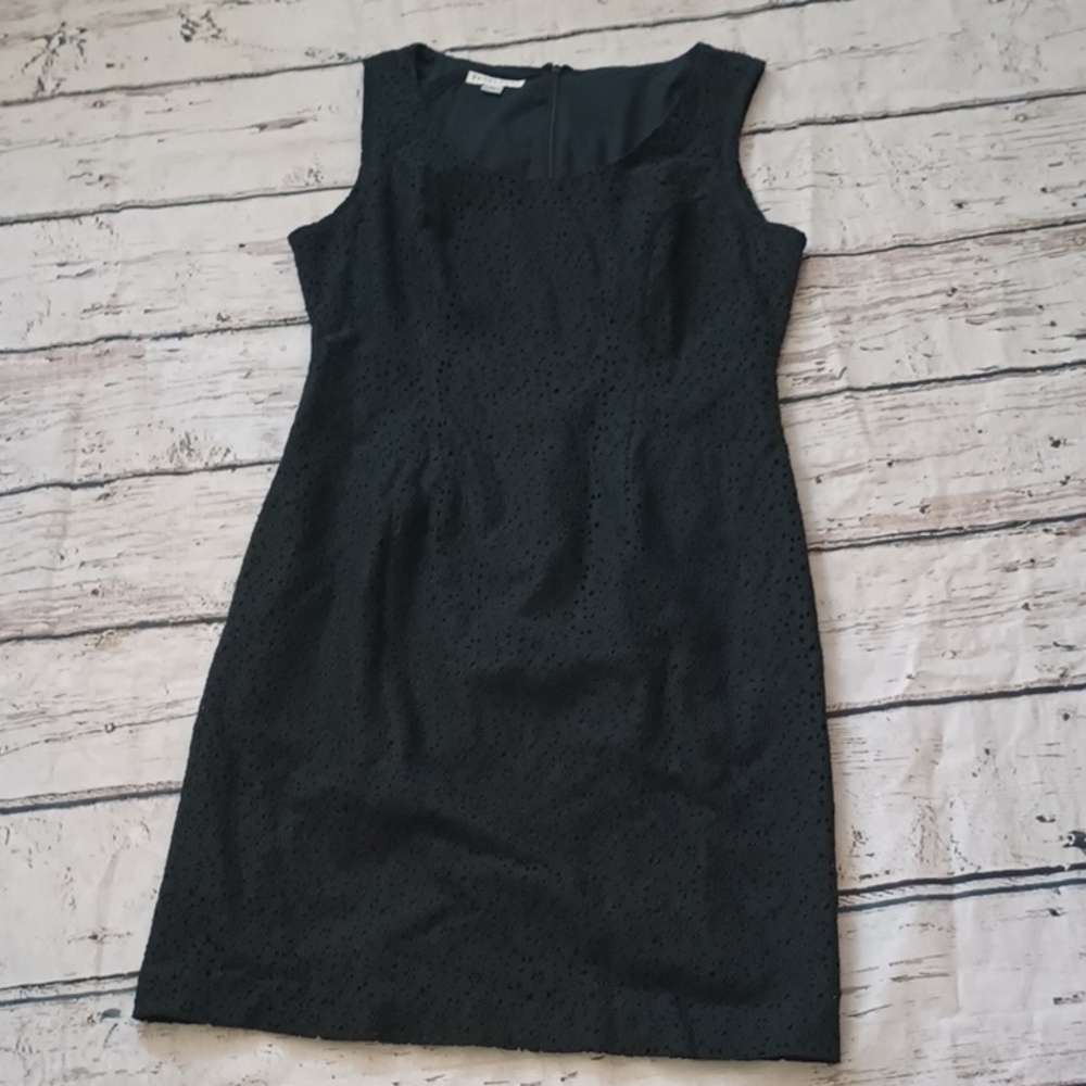 Pendleton Black Lace Cotton Blend Sheath Dress 10